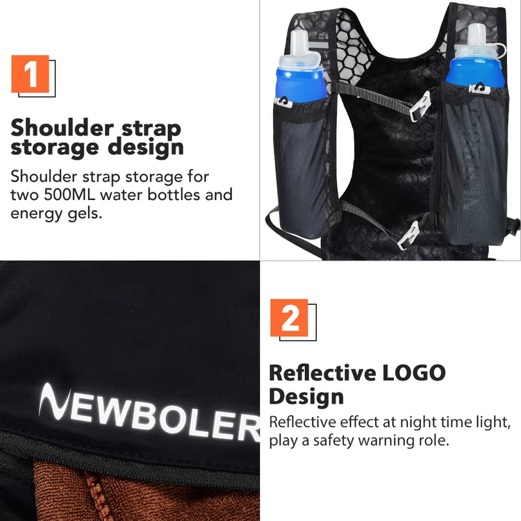 Outdoor Trail Running Backpack Ultralight Women Men Running Race Hydration Vest Running Bag for Marathon Hiking