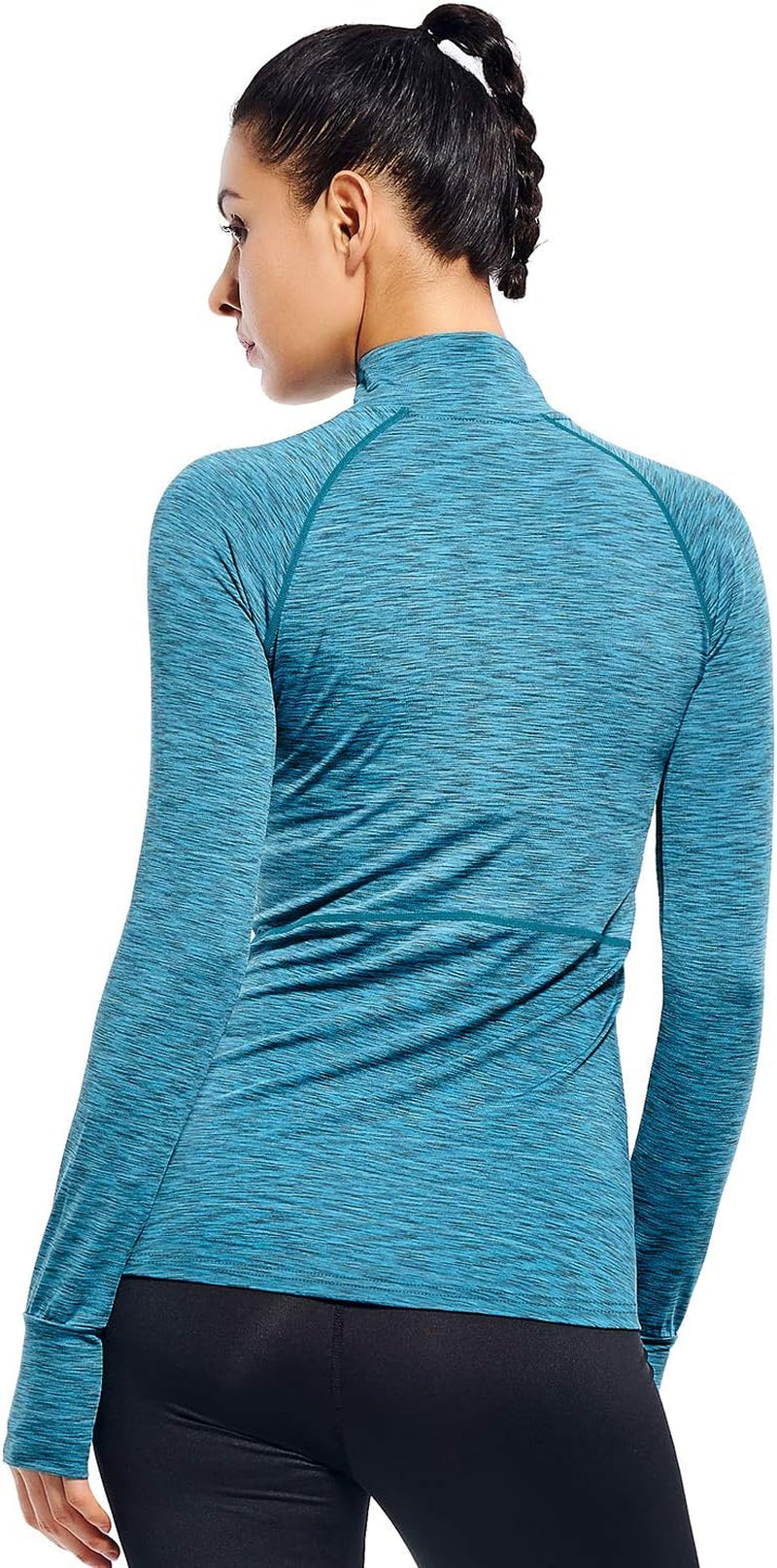 Womens Quarter Zip Long Sleeve Workout Tops 1/4 Zip Running Pullover