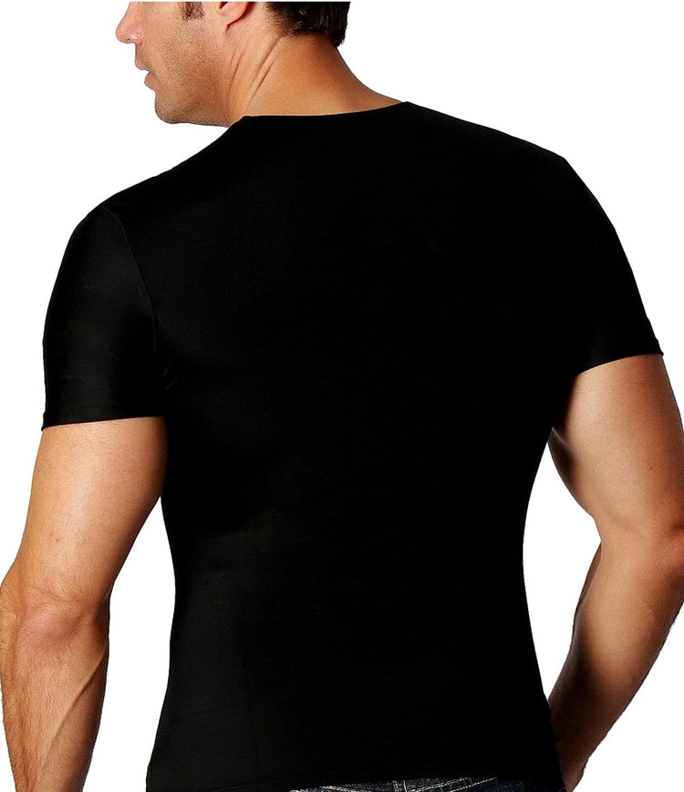 - Made in USA - Men’S Slimming Compression Body Shaper V-Neck for Back Support, Gynecomastia & Hernias