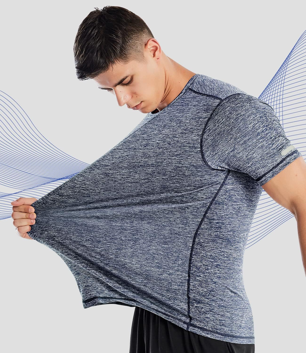 Athletic Shirts for Men Short Sleeve Quick Dry Workout Running Gym Sport Exercise Tee Moisture Wicking