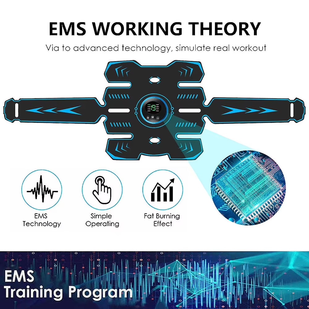 Intelligent EMS Abdominal Fitness Equipment Fitness Belt Abdominal Training Equipment Massage Easy Exercise for the Whole Body