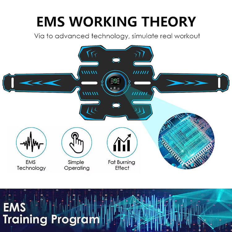 Intelligent EMS Abdominal Fitness Equipment Fitness Belt Abdominal Training Equipment Massage Easy Exercise for the Whole Body
