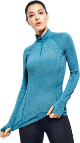Womens Quarter Zip Long Sleeve Workout Tops 1/4 Zip Running Pullover