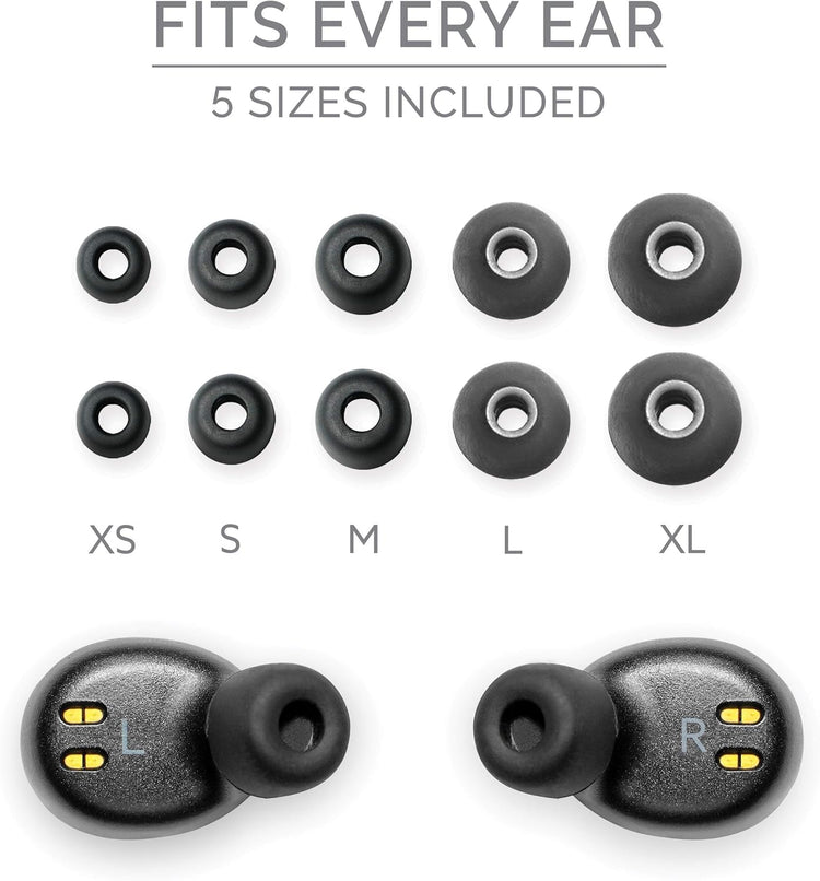 Duet 50 Pro – Sweatproof Wireless Bluetooth Earbuds, 130 Hour Long Battery Life for Iphone, Android, Mini Charging Case, TWS Headphones with Microphone, Gift for Runners