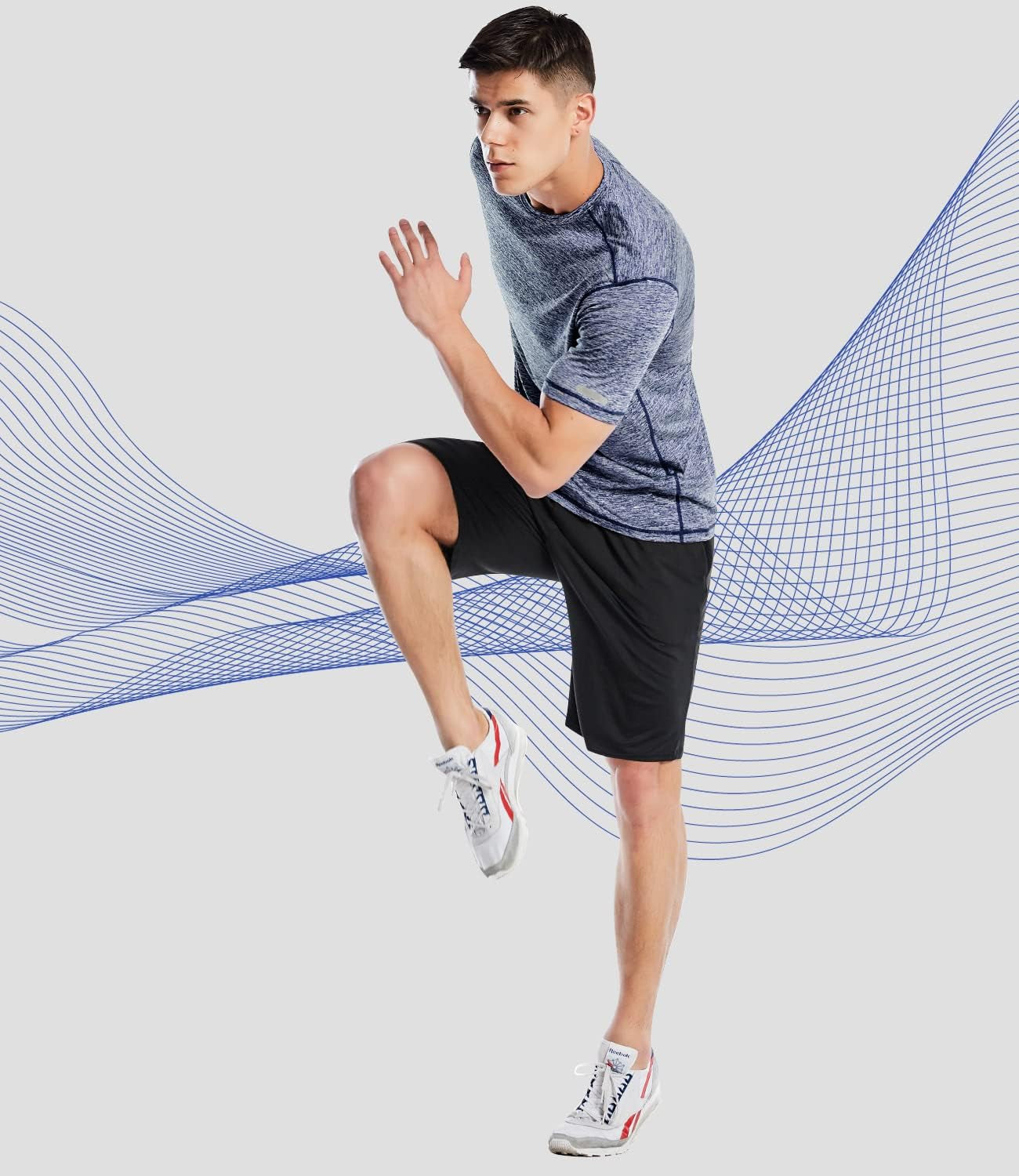 Athletic Shirts for Men Short Sleeve Quick Dry Workout Running Gym Sport Exercise Tee Moisture Wicking