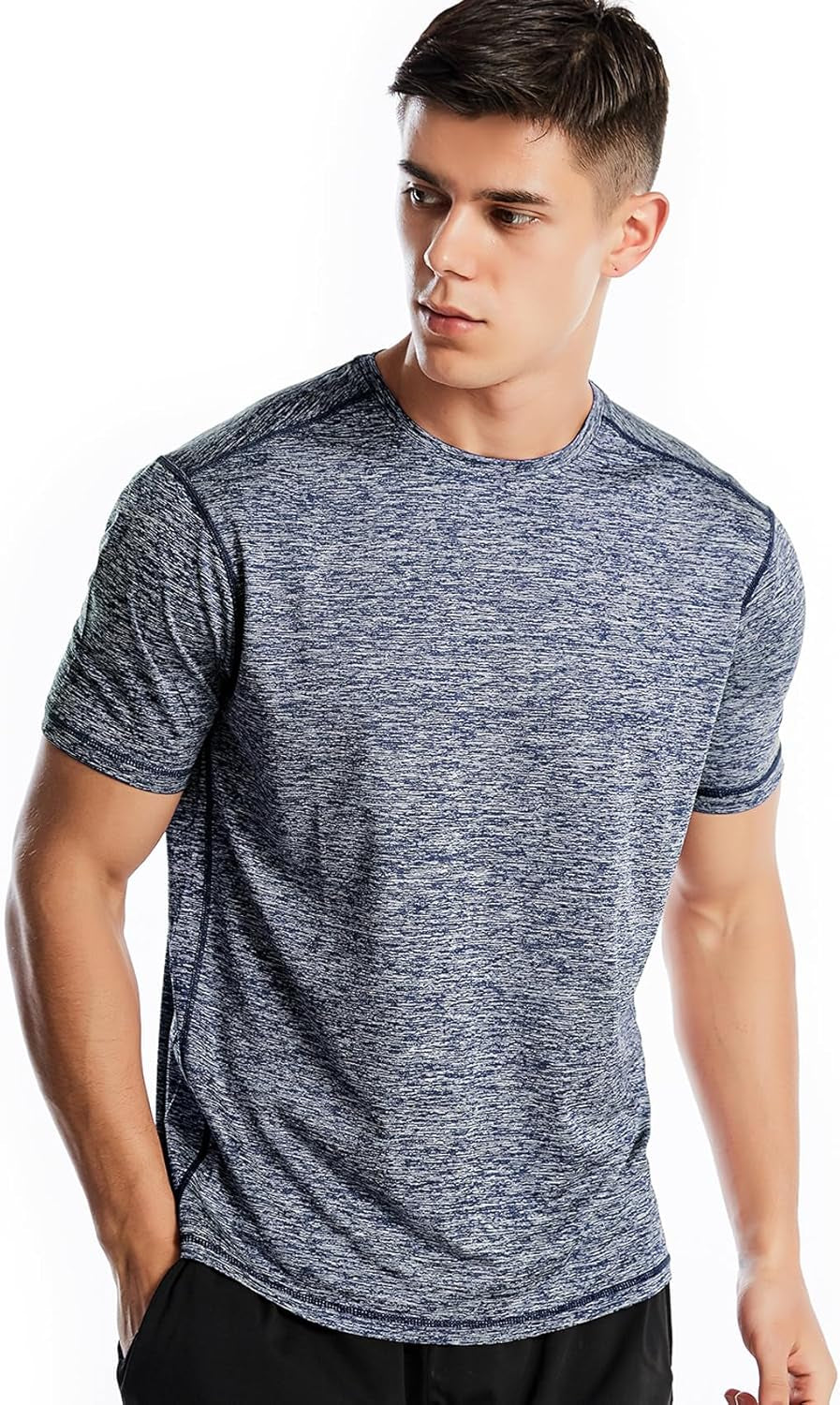 Athletic Shirts for Men Short Sleeve Quick Dry Workout Running Gym Sport Exercise Tee Moisture Wicking
