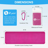 Cooling Towel(40"X12"), Breathable Cooling Towels for Neck and Face, Cool down Sweat Rags for Hot Weather, Gym, Yoga, Softball, Baseball, Sports, Athletes, Camping 6 Packs