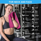 Cooling Towel(40"X12"), Breathable Cooling Towels for Neck and Face, Cool down Sweat Rags for Hot Weather, Gym, Yoga, Softball, Baseball, Sports, Athletes, Camping 6 Packs