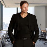 - Made in USA - Men’S Slimming Compression Body Shaper V-Neck for Back Support, Gynecomastia & Hernias