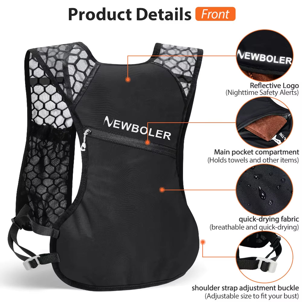 Outdoor Trail Running Backpack Ultralight Women Men Running Race Hydration Vest Running Bag for Marathon Hiking