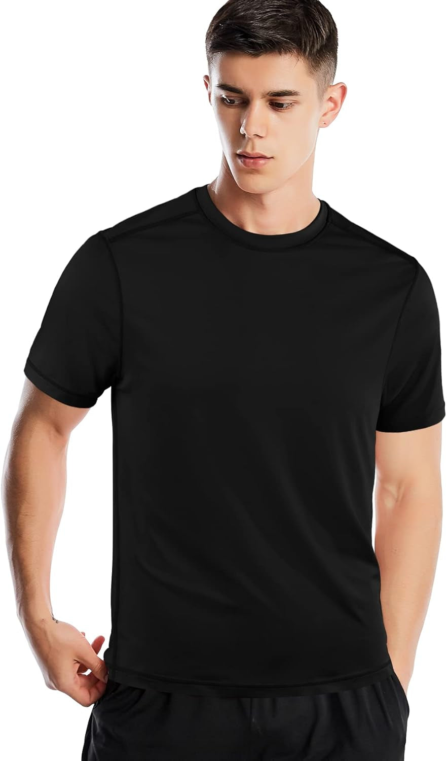 Athletic Shirts for Men Short Sleeve Quick Dry Workout Running Gym Sport Exercise Tee Moisture Wicking